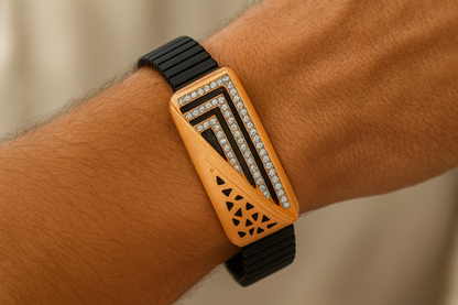 Vector Royale Bracelet in Rose Gold, Black Enamel & Diamonds, For Man