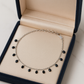 Elegant Silver Black Drop Charm Anklet for Women & Girls | Minimal Daily Wear Adjustable Chain Anklet