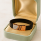 Premium Men’s Designer Bracelet Black Ceramic Stretch Band with Silver CZ Engraved Plate