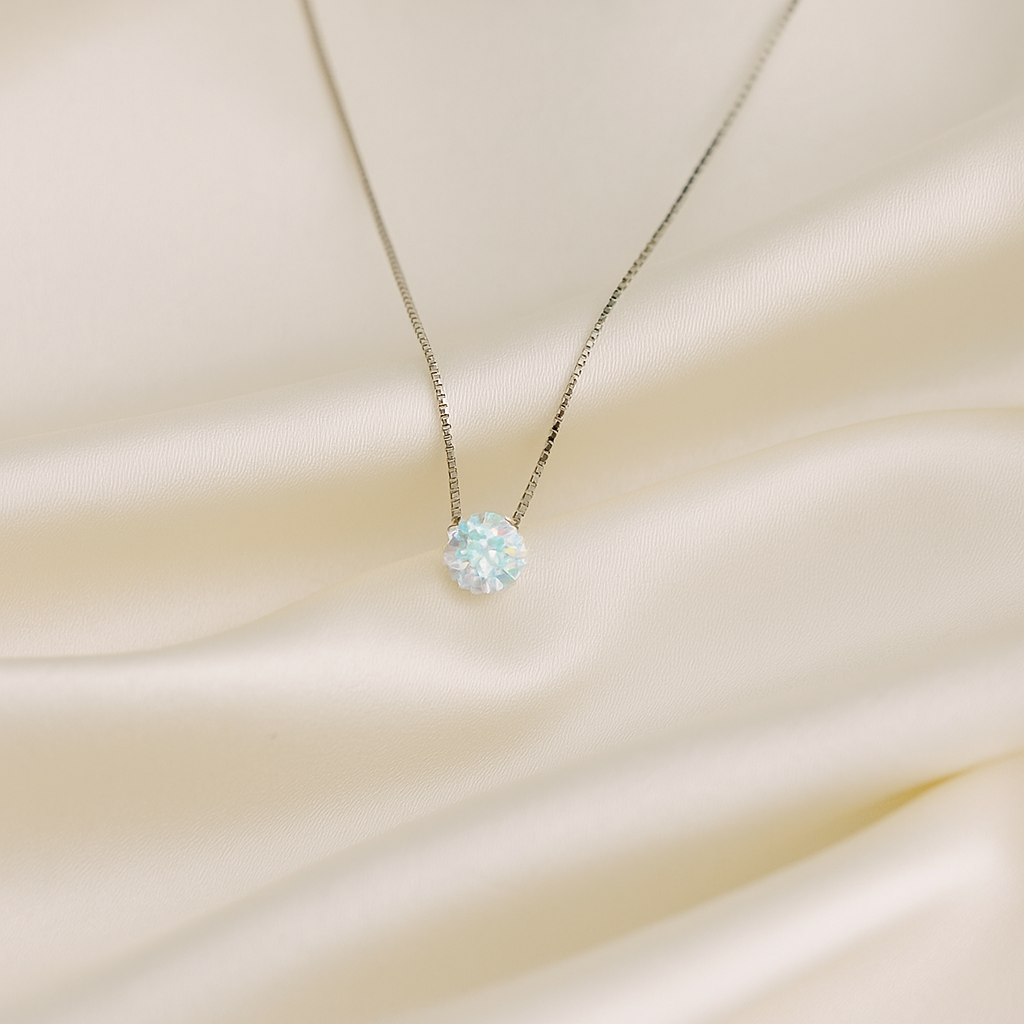 Silver Moonstone Solitaire Necklace for Women – Minimal & Elegant
