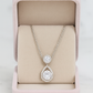 Teardrop Double Zircon Pendant Necklace for Women 925 Silver Finish Elegant Party and Wedding Wear Chain