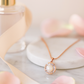 Elegant Pearl Pendant Necklace in Rose Gold Finish with Sparkling Stones