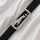 Premium Jaguar Logo Men’s Bracelet Black Ceramic Stretch Band with Silver CZ Plate