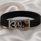 Shiva Trishul Damru Rudraksha Men’s Bracelet Rose-Gold Ceramic Stretch Band with CZ Devotional Detailing