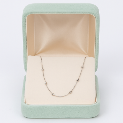 Silver Teardrop Station Necklace for Women – Minimal & Elegant