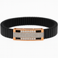 Premium Black Ceramic Men’s Bracelet with Rose Gold CZ Plate | Luxury Daily Wear Stretch Bracelet