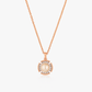 Elegant Pearl Pendant Necklace in Rose Gold Finish with Sparkling Stones