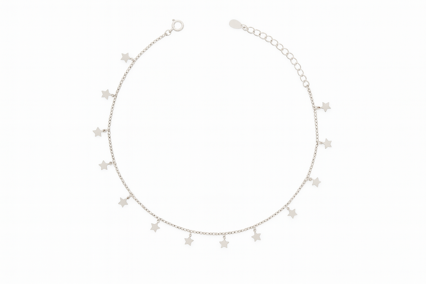 Elegant Silver Star Charm Anklet for Women & Girls | Minimal Daily Wear Adjustable Chain Anklet