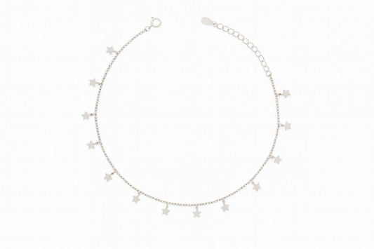 Elegant Silver Star Charm Anklet for Women & Girls | Minimal Daily Wear Adjustable Chain Anklet