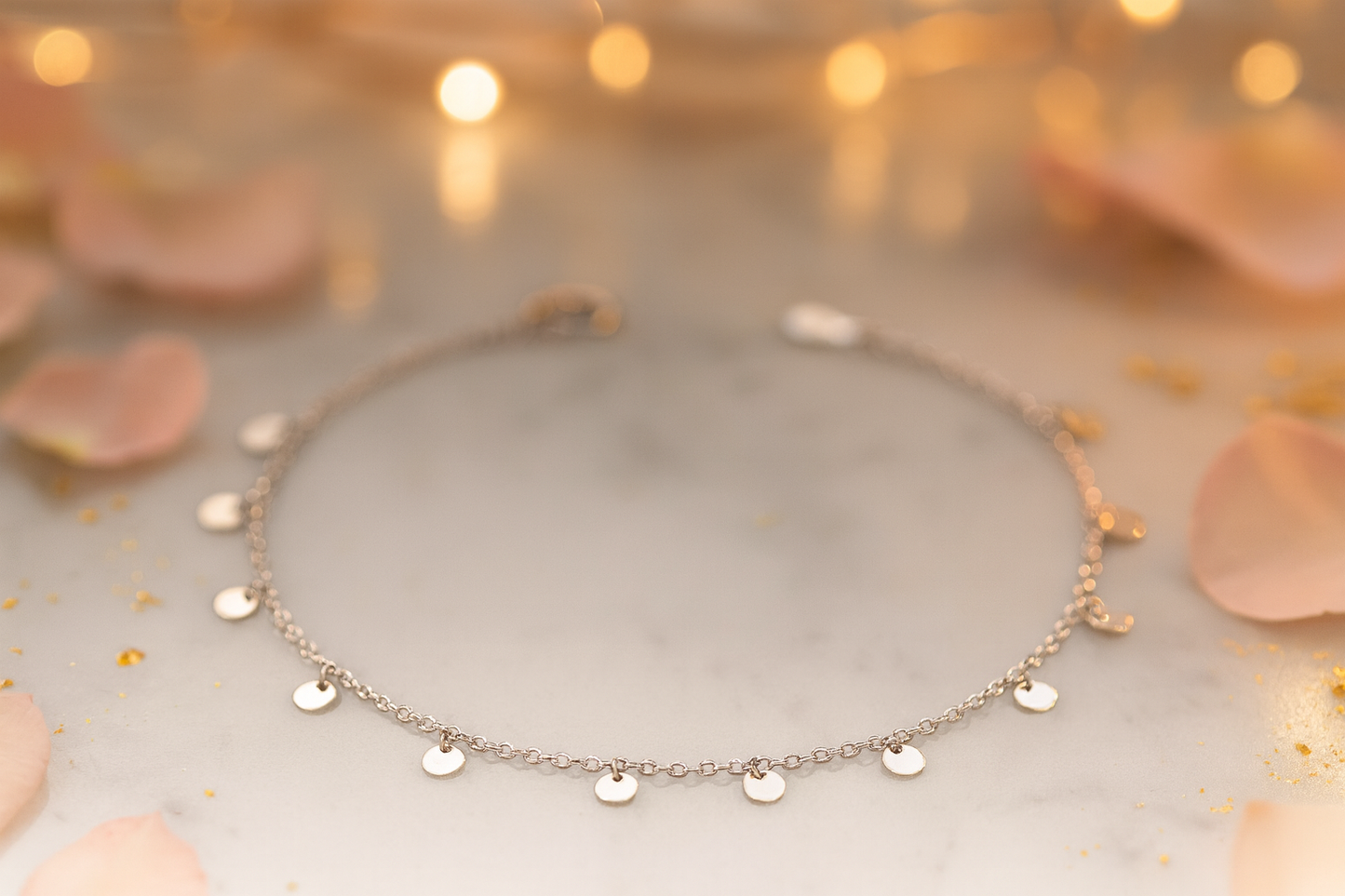 Elegant Silver Coin Charm Anklet for Women & Girls | Minimal Daily Wear Adjustable Chain Anklet