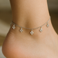 Elegant Silver Clover Charm Anklet for Women & Girls | Minimal Daily Wear Adjustable Chain Anklet