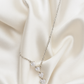 Elegant Heart Drop Necklace with CZ Stones in White Gold Finish