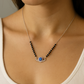 Silver-Evil-Eye-Pendant-Black-Beads-Necklace-For-Women