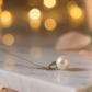 Classic Pearl Pendant Necklace with White Gold Finish