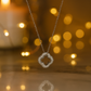 Silver Clover Shape Diamond-Studded Pendant Necklace for Women