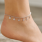 Elegant Silver Geometric Square Charm Anklet for Women & Girls | Minimal Daily Wear Adjustable Chain Anklet