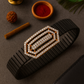 Premium Geometric Layered Men’s Bracelet Black Ceramic Stretch Band with Rose Gold CZ Plate