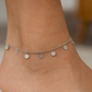 Elegant Silver Coin Charm Anklet for Women & Girls | Minimal Daily Wear Adjustable Chain Anklet