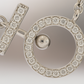 Premium Toggle Design Women’s Necklace White Gold Finish with CZ Circle Pendant