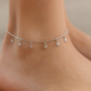 Elegant Silver Starburst Charm Anklet for Women & Girls | Dainty Celestial Daily Wear Adjustable Chain Anklet