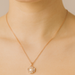Elegant Pearl Pendant Necklace in Rose Gold Finish with Sparkling Stones