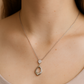 Modern Drop Pendant Necklace White Gold Finish with CZ Cluster Design