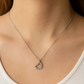 Elegant Open Heart Pendant Necklace with CZ Stones in White Gold Finish