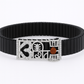 Shiva Trishul Damru Rudraksha Men’s Bracelet Rose-Gold Ceramic Stretch Band with CZ Devotional Detailing