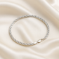 Elegant Silver Braided Rope Anklet for Women & Girls | Minimal Textured Daily Wear Adjustable Ankle Bracelet