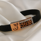 Premium Hanuman Engraved Men’s Bracelet Black Ceramic Stretch Band with Rose Gold Cutwork CZ Frame