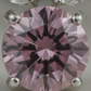Pink Floral CZ Pendant Necklace in White Gold Finish