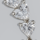 Elegant Heart Drop Necklace with CZ Stones in White Gold Finish