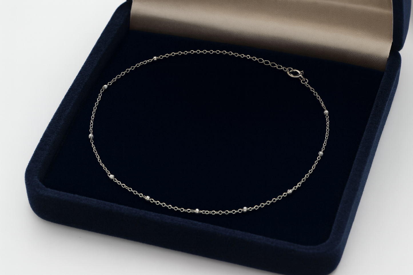 Elegant Silver Minimal Beads Anklet for Women & Girls | Dainty Daily Wear Adjustable Chain Anklet