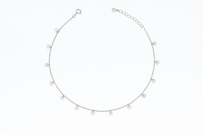 Elegant Silver Coin Charm Anklet for Women & Girls | Minimal Daily Wear Adjustable Chain Anklet
