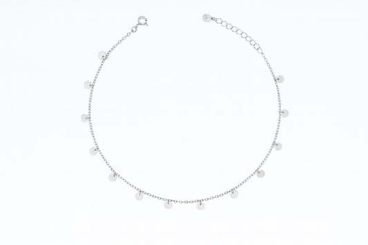Elegant Silver Coin Charm Anklet for Women & Girls | Minimal Daily Wear Adjustable Chain Anklet
