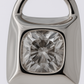 Minimal Lock Pendant Necklace with CZ Stone in White Gold Finish