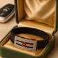 Premium Mercedes Logo Men’s Bracelet Full CZ Rose Gold Plate with Black Ceramic Stretch Band