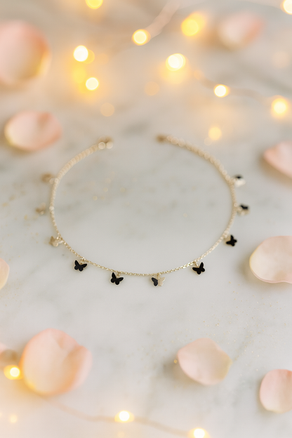 Elegant Silver Butterfly Charm Anklet for Women & Girls | Minimal Daily Wear Adjustable Chain Anklet