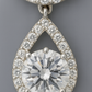 Teardrop Double Zircon Pendant Necklace for Women 925 Silver Finish Elegant Party and Wedding Wear Chain