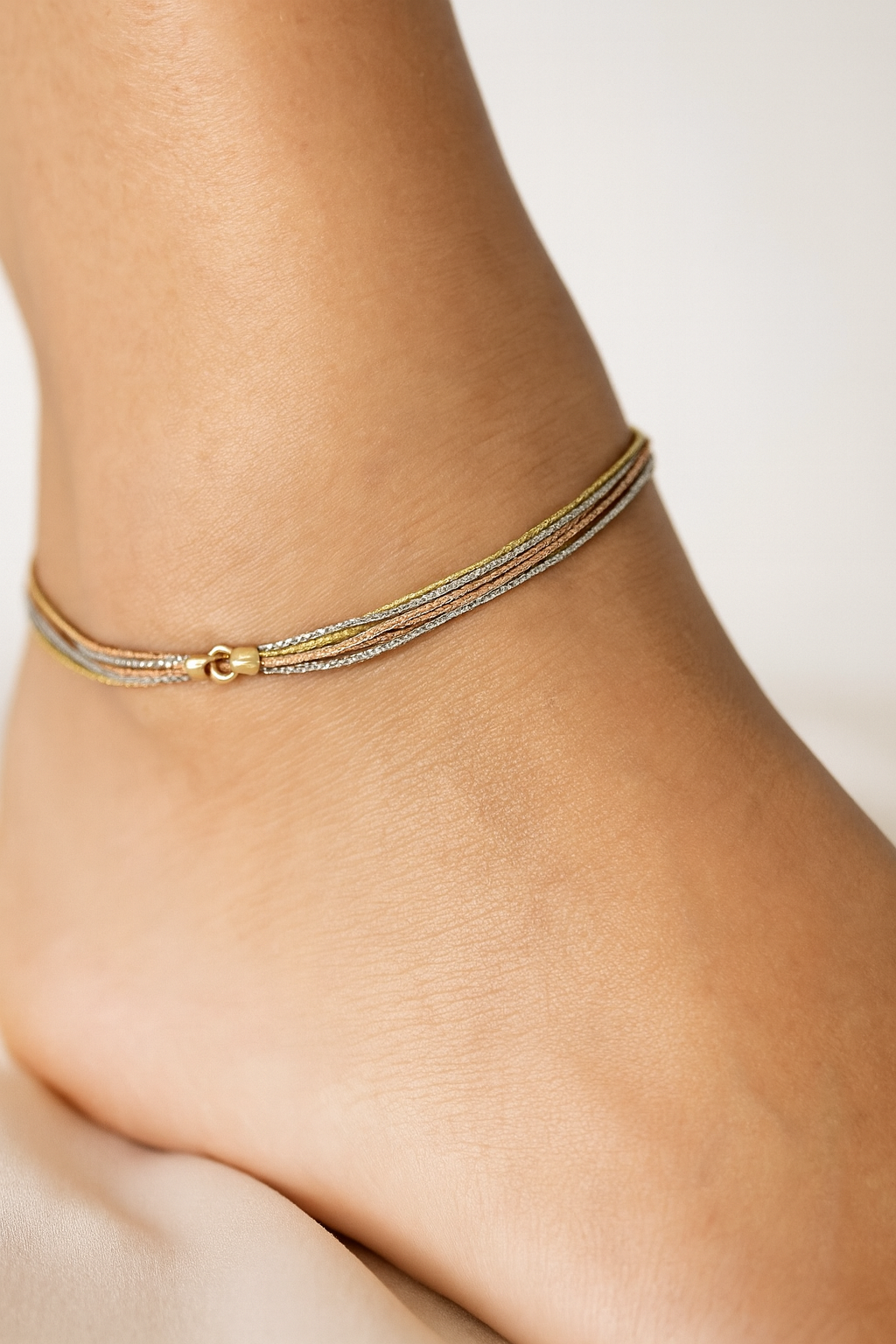 Elegant Tri Color Multi Layer Rope Anklet for Women & Girls | Daily Wear Adjustable Comfort Fit Anklet