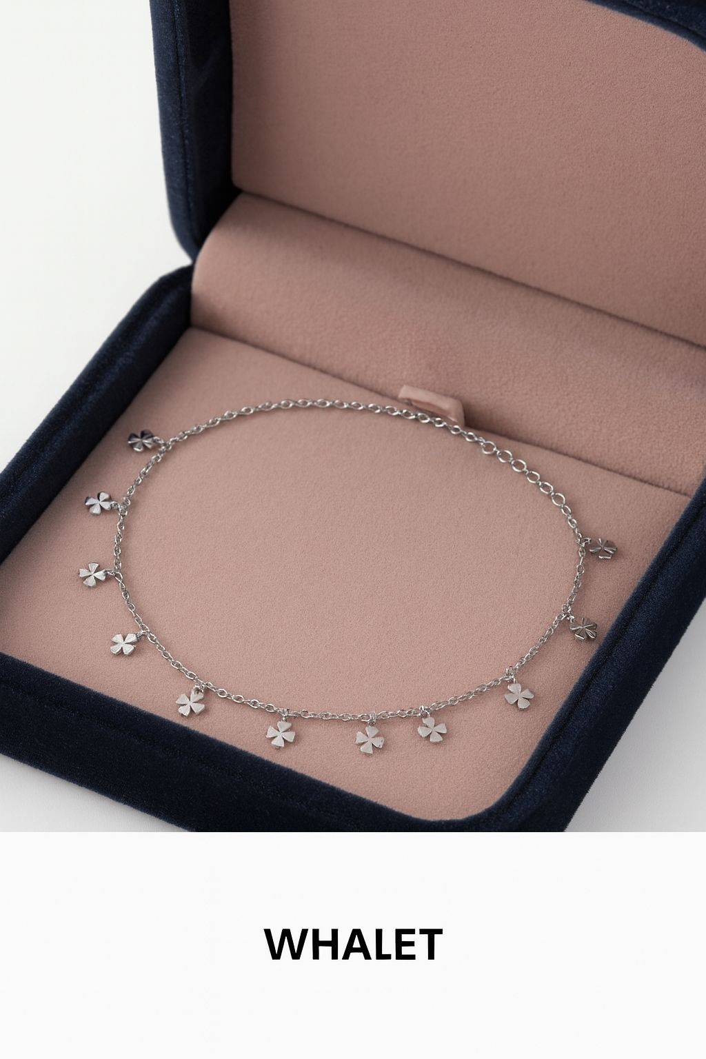 Elegant Silver Clover Charm Anklet for Women & Girls | Minimal Daily Wear Adjustable Chain Anklet