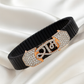 Premium Shubh Men’s Bracelet Black Ceramic Stretch Band with Rose Gold CZ Plate