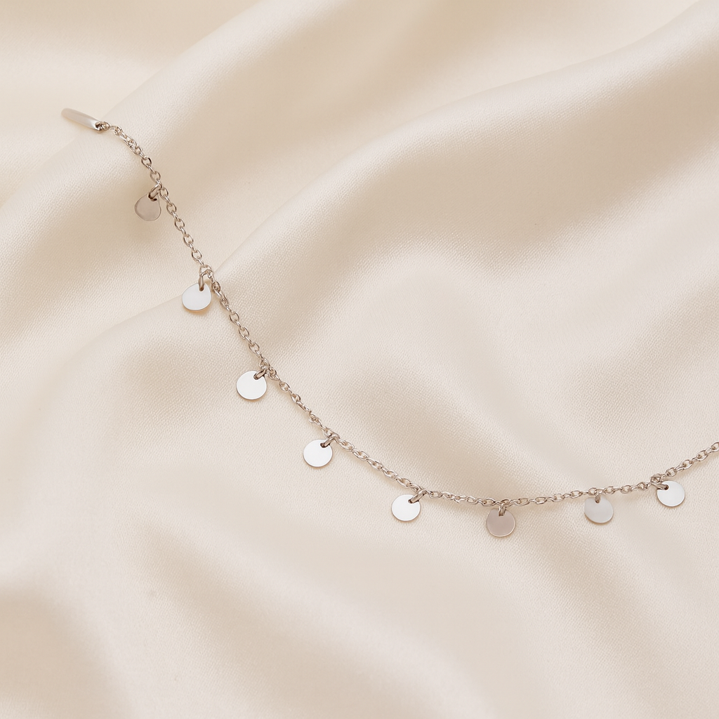 Elegant Silver Coin Charm Anklet for Women & Girls | Minimal Daily Wear Adjustable Chain Anklet