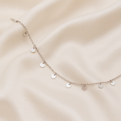 Elegant Silver Coin Charm Anklet for Women & Girls | Minimal Daily Wear Adjustable Chain Anklet