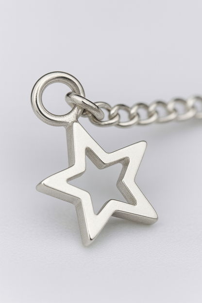 Elegant Silver Star Charm Anklet for Women & Girls | Dainty Celestial Daily Wear Adjustable Chain Anklet