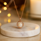 Elegant Pearl Pendant Necklace in Rose Gold Finish with Sparkling Stones