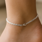 Elegant Silver Braided Rope Anklet for Women & Girls | Minimal Textured Daily Wear Adjustable Ankle Bracelet