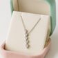Elegant Heart Drop Necklace with CZ Stones in White Gold Finish