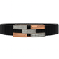 Premium Men’s Bracelet Black Ceramic Stretch Band with Silver ZigZag CZ Designer Plate