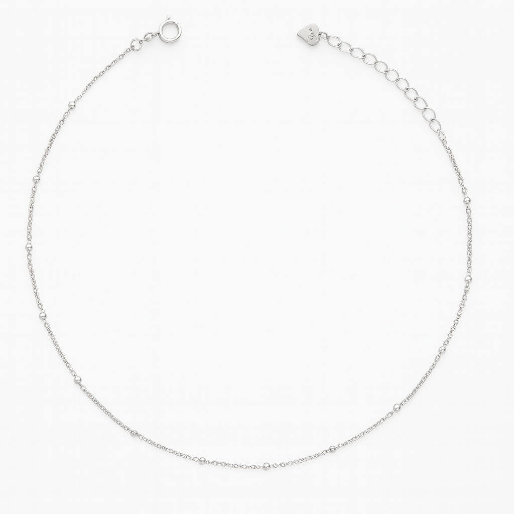 Elegant Silver Minimal Beads Anklet for Women & Girls | Dainty Daily Wear Adjustable Chain Anklet